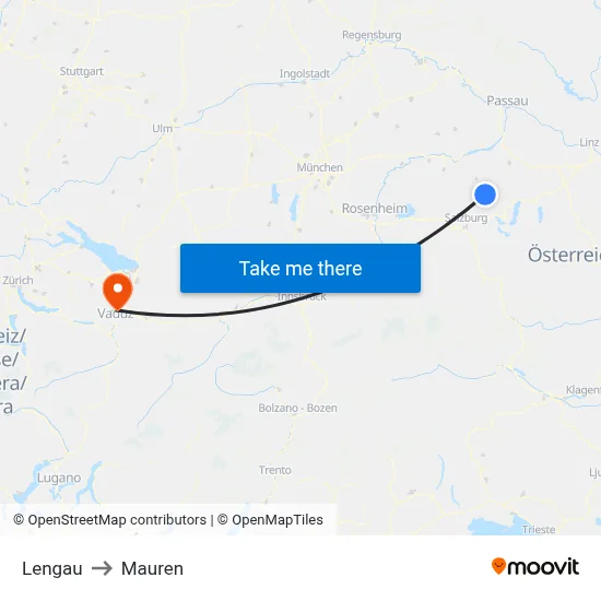 Lengau to Mauren map