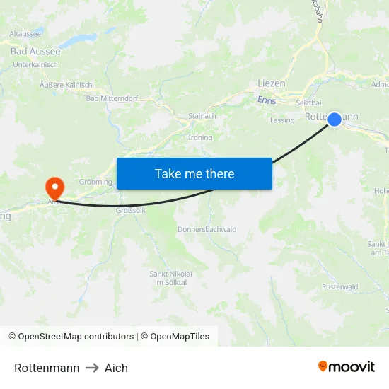 Rottenmann to Aich map