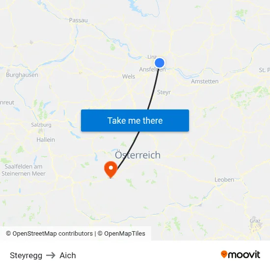 Steyregg to Aich map