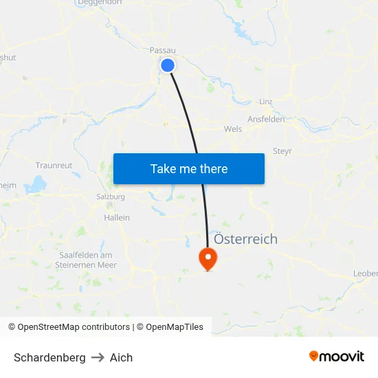 Schardenberg to Aich map
