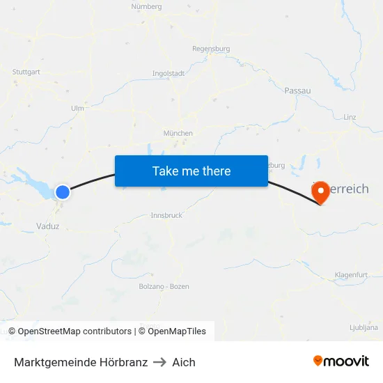 Marktgemeinde Hörbranz to Aich map