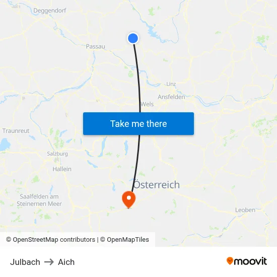 Julbach to Aich map