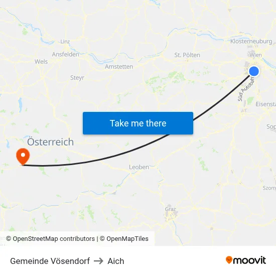 Gemeinde Vösendorf to Aich map