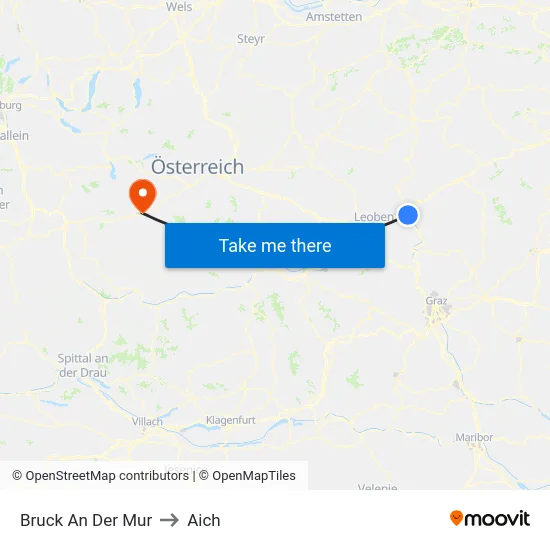 Bruck An Der Mur to Aich map