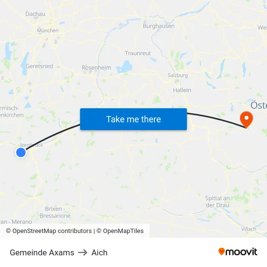 Gemeinde Axams to Aich map