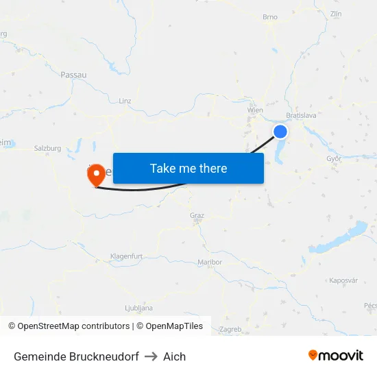 Gemeinde Bruckneudorf to Aich map