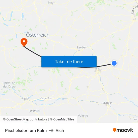 Pischelsdorf am Kulm to Aich map