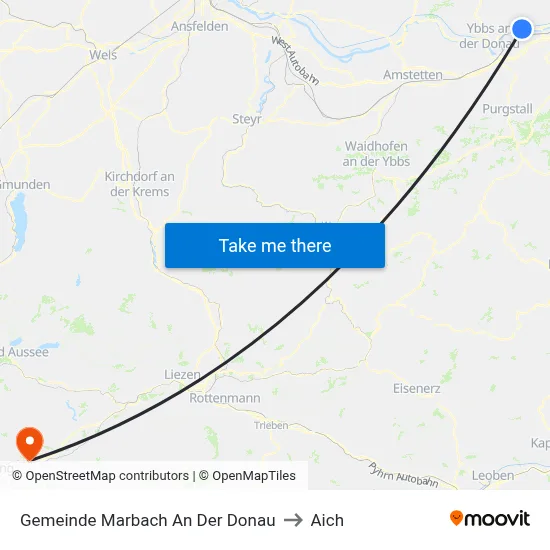 Gemeinde Marbach An Der Donau to Aich map