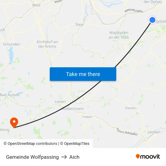 Gemeinde Wolfpassing to Aich map