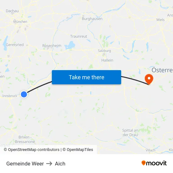 Gemeinde Weer to Aich map