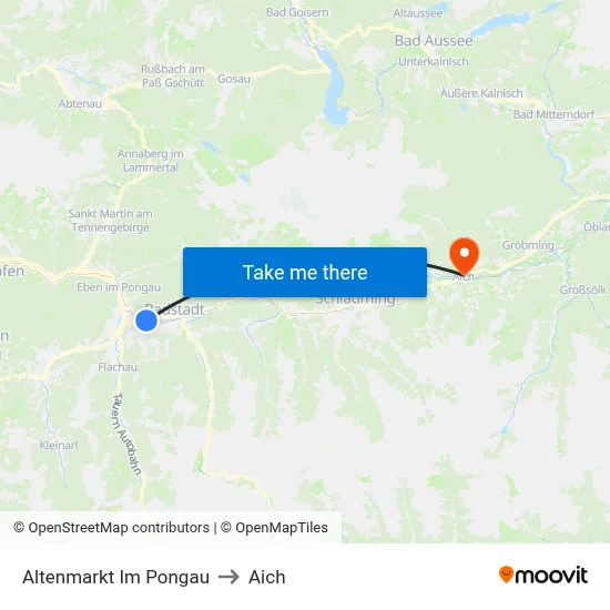 Altenmarkt Im Pongau to Aich map