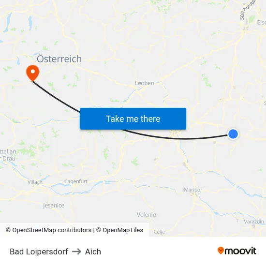 Bad Loipersdorf to Aich map