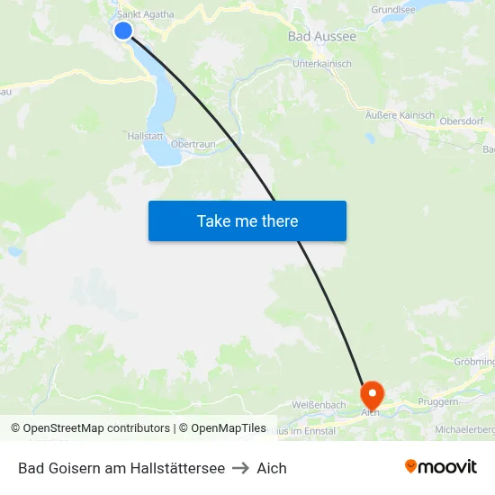 Bad Goisern am Hallstättersee to Aich map