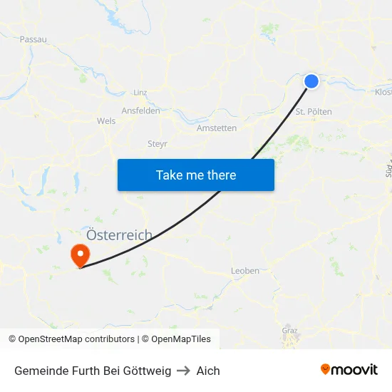 Gemeinde Furth Bei Göttweig to Aich map