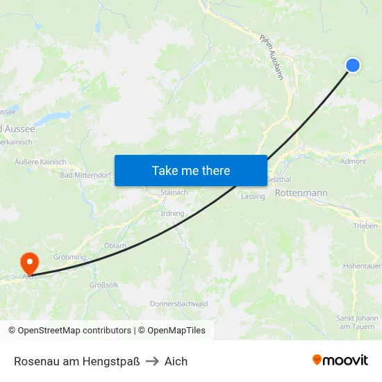 Rosenau am Hengstpaß to Aich map