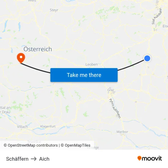 Schäffern to Aich map