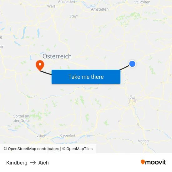 Kindberg to Aich map