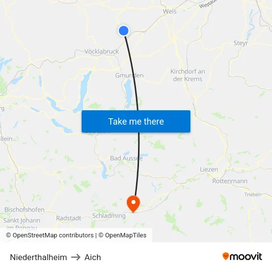 Niederthalheim to Aich map