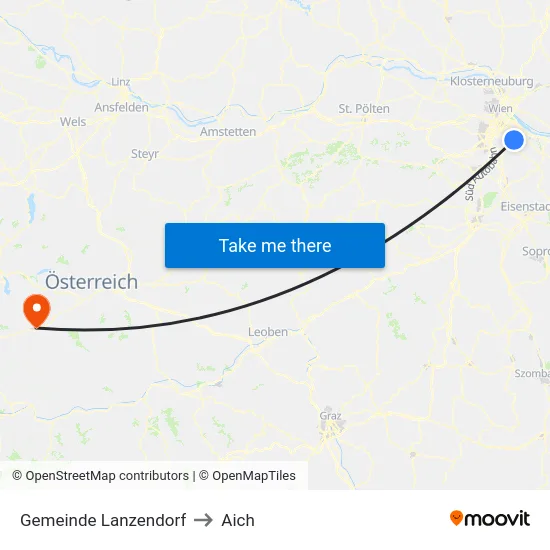 Gemeinde Lanzendorf to Aich map
