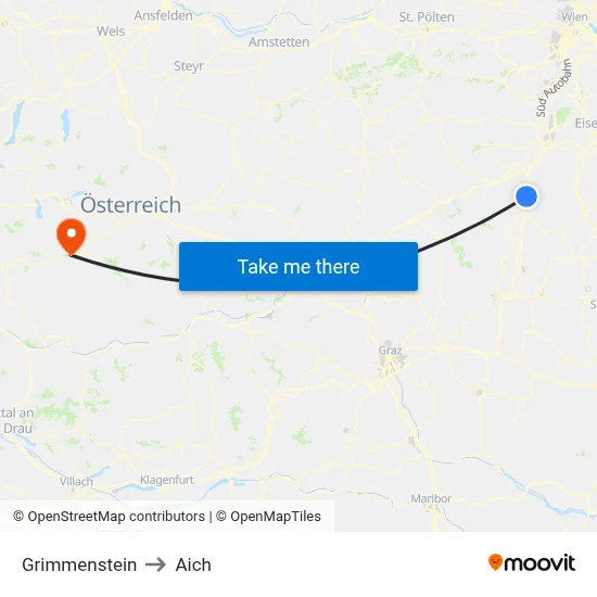 Grimmenstein to Aich map