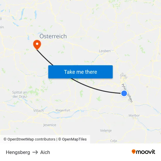 Hengsberg to Aich map