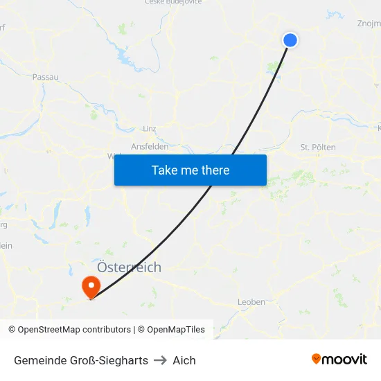 Gemeinde Groß-Siegharts to Aich map