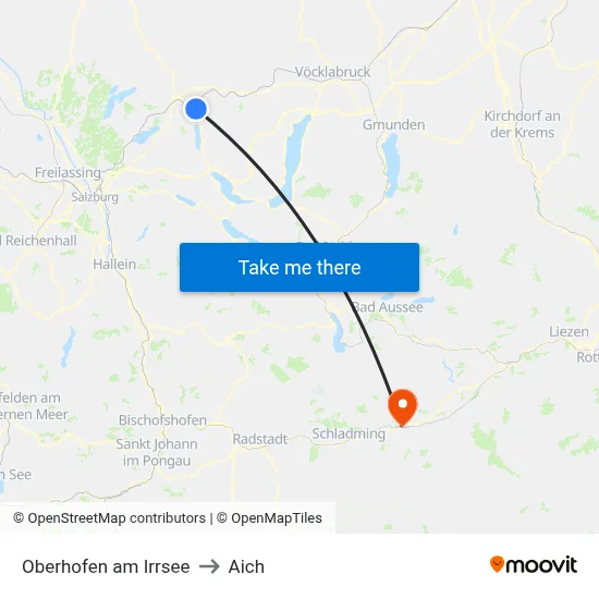 Oberhofen am Irrsee to Aich map