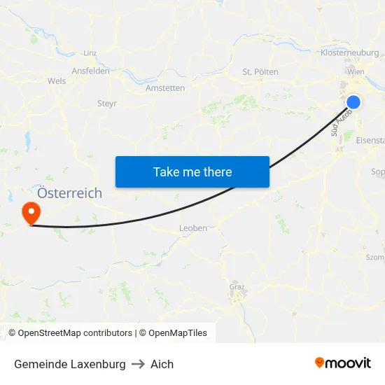 Gemeinde Laxenburg to Aich map