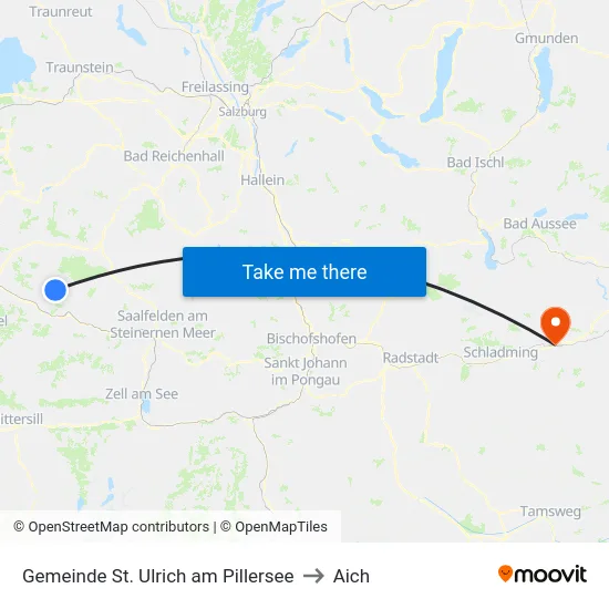 Gemeinde St. Ulrich am Pillersee to Aich map