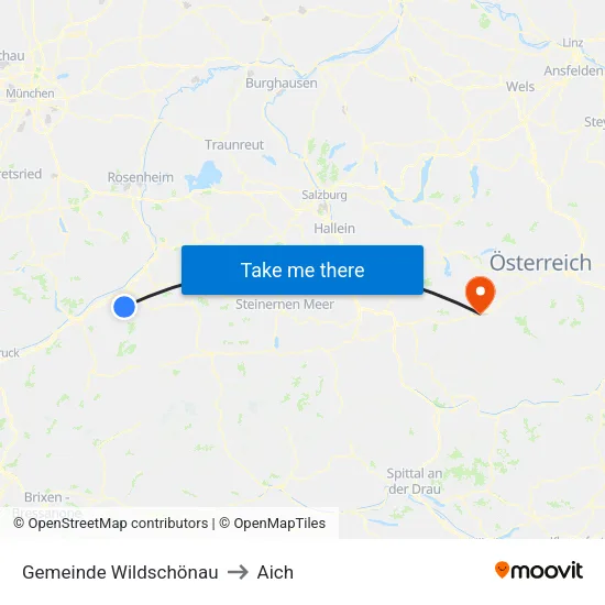 Gemeinde Wildschönau to Aich map