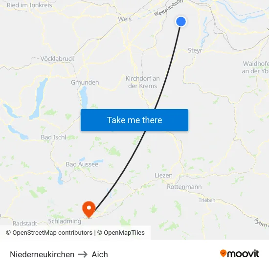 Niederneukirchen to Aich map