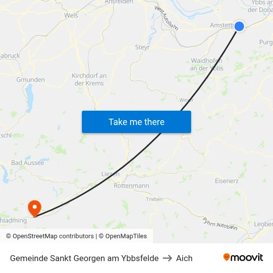 Gemeinde Sankt Georgen am Ybbsfelde to Aich map