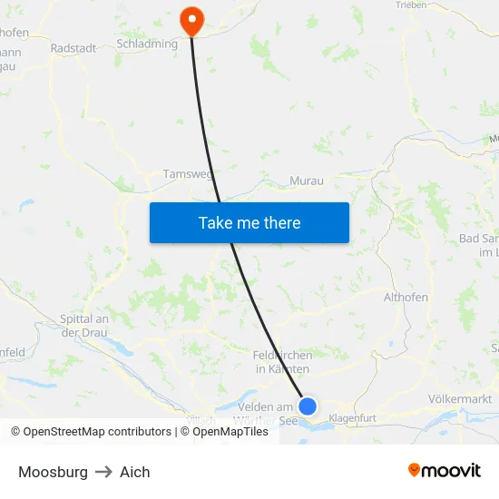 Moosburg to Aich map