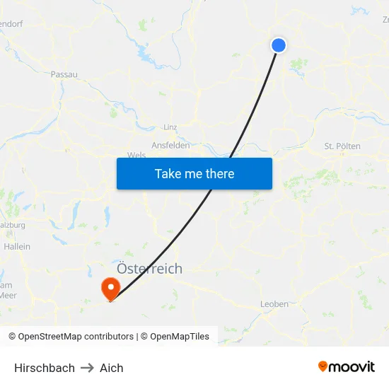 Hirschbach to Aich map
