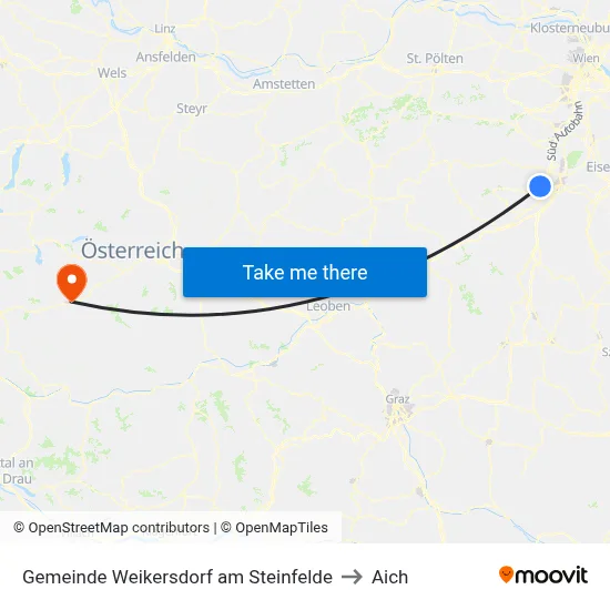 Gemeinde Weikersdorf am Steinfelde to Aich map