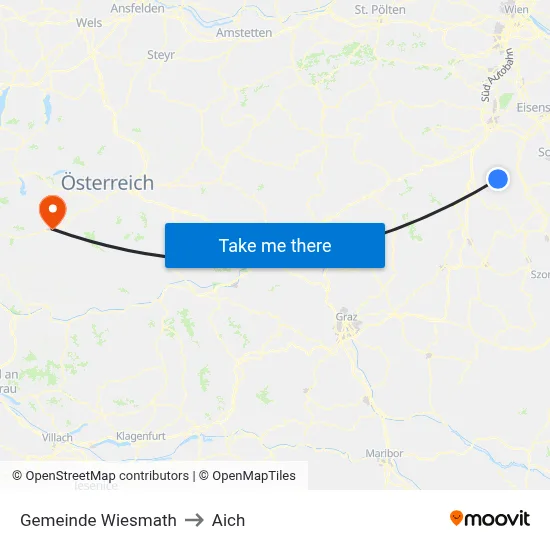 Gemeinde Wiesmath to Aich map