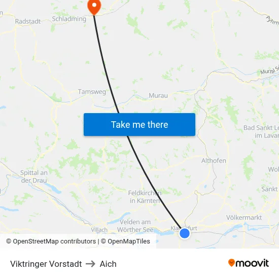 Viktringer Vorstadt to Aich map