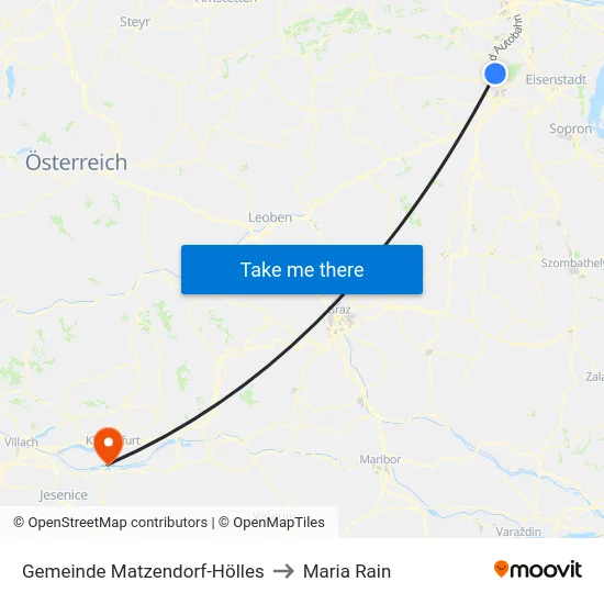 Gemeinde Matzendorf-Hölles to Maria Rain map