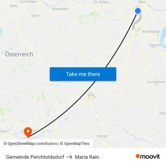 Gemeinde Perchtoldsdorf to Maria Rain map