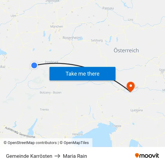 Gemeinde Karrösten to Maria Rain map