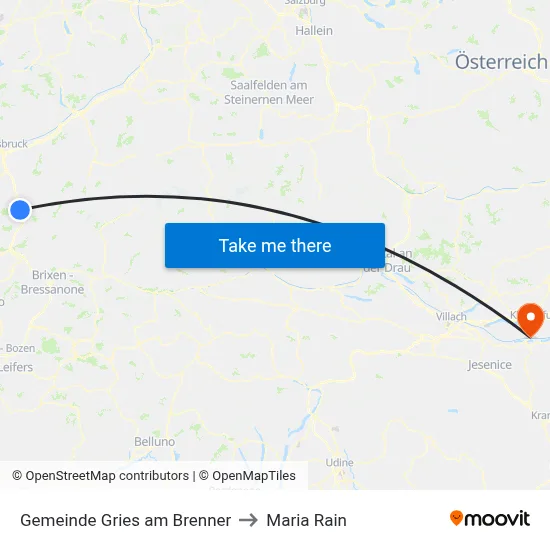 Gemeinde Gries am Brenner to Maria Rain map