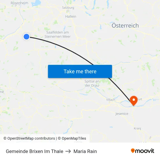 Gemeinde Brixen Im Thale to Maria Rain map