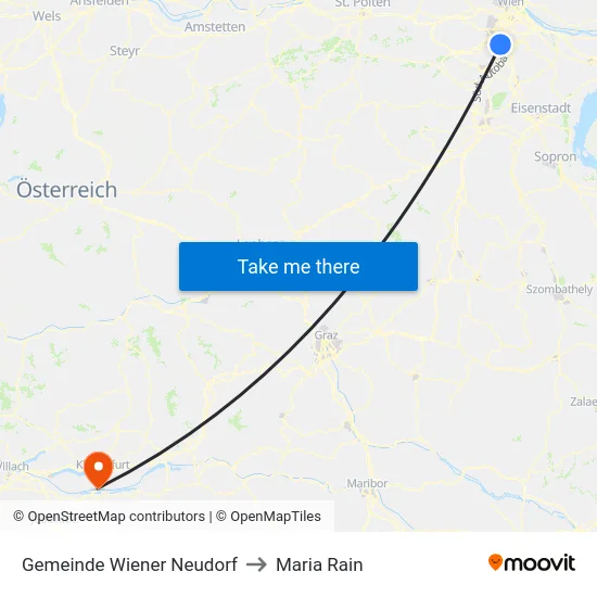 Gemeinde Wiener Neudorf to Maria Rain map