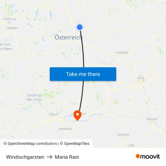 Windischgarsten to Maria Rain map