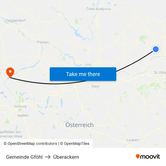 Gemeinde Gföhl to Überackern map