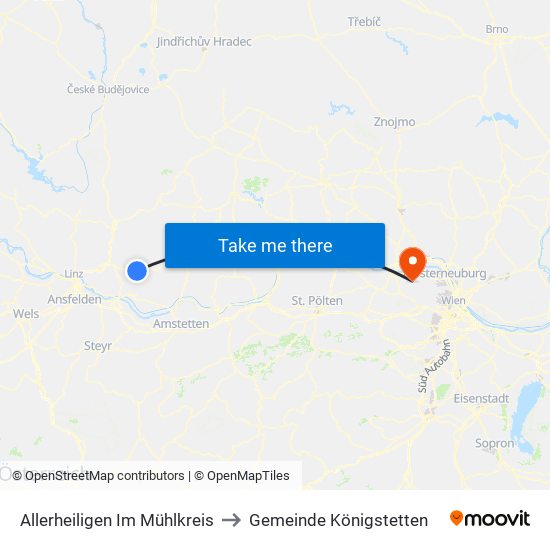 Allerheiligen Im Mühlkreis to Gemeinde Königstetten map