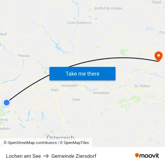 Lochen am See to Gemeinde Ziersdorf map