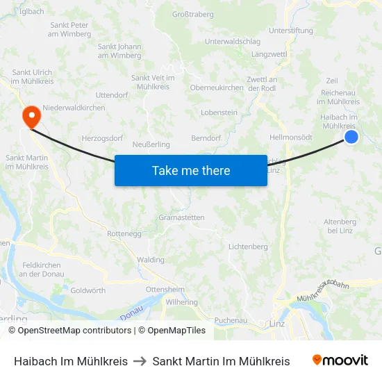 Haibach Im Mühlkreis to Sankt Martin Im Mühlkreis map
