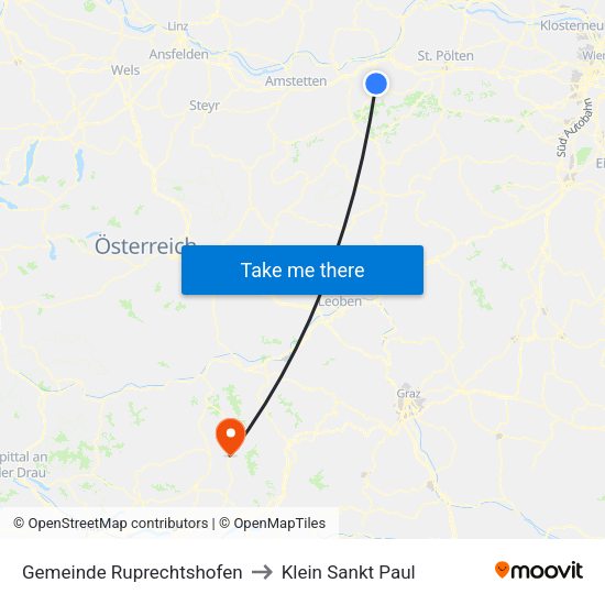 Gemeinde Ruprechtshofen to Klein Sankt Paul map