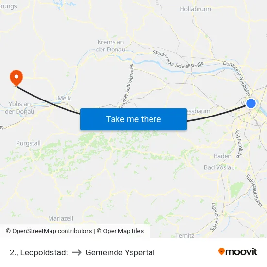 2., Leopoldstadt to Gemeinde Yspertal map